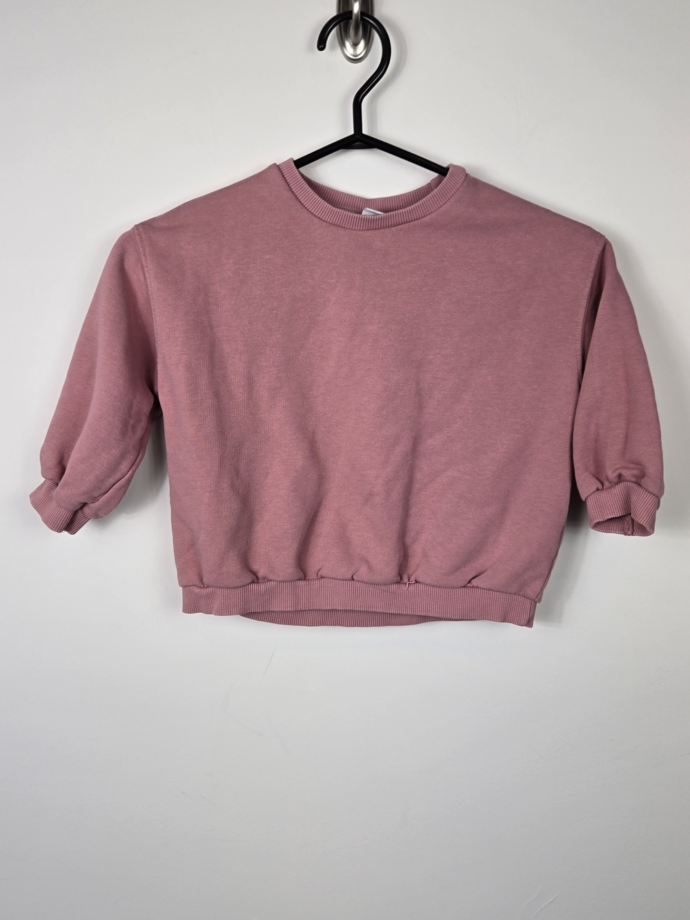 Zara Girls Dusty Rose Crew Neck Sweatshirt Size 3-4 Years Minimalist Core